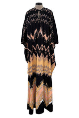 1970s Lanvin by Jules-Francois Crahay Easy-to-Wear Printed Jersey Caftan Dress
