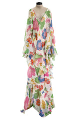Prettiest Spring 2019 Etro by Veronica Etro Oversized Floral Print Bias Cut Silk Chiffon Spiral Dress