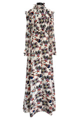 Fall 2017 Valentino by Pierpaolo Piccioli Runway Look 18 Exuberant Silk Print Dress w Ruffled Details