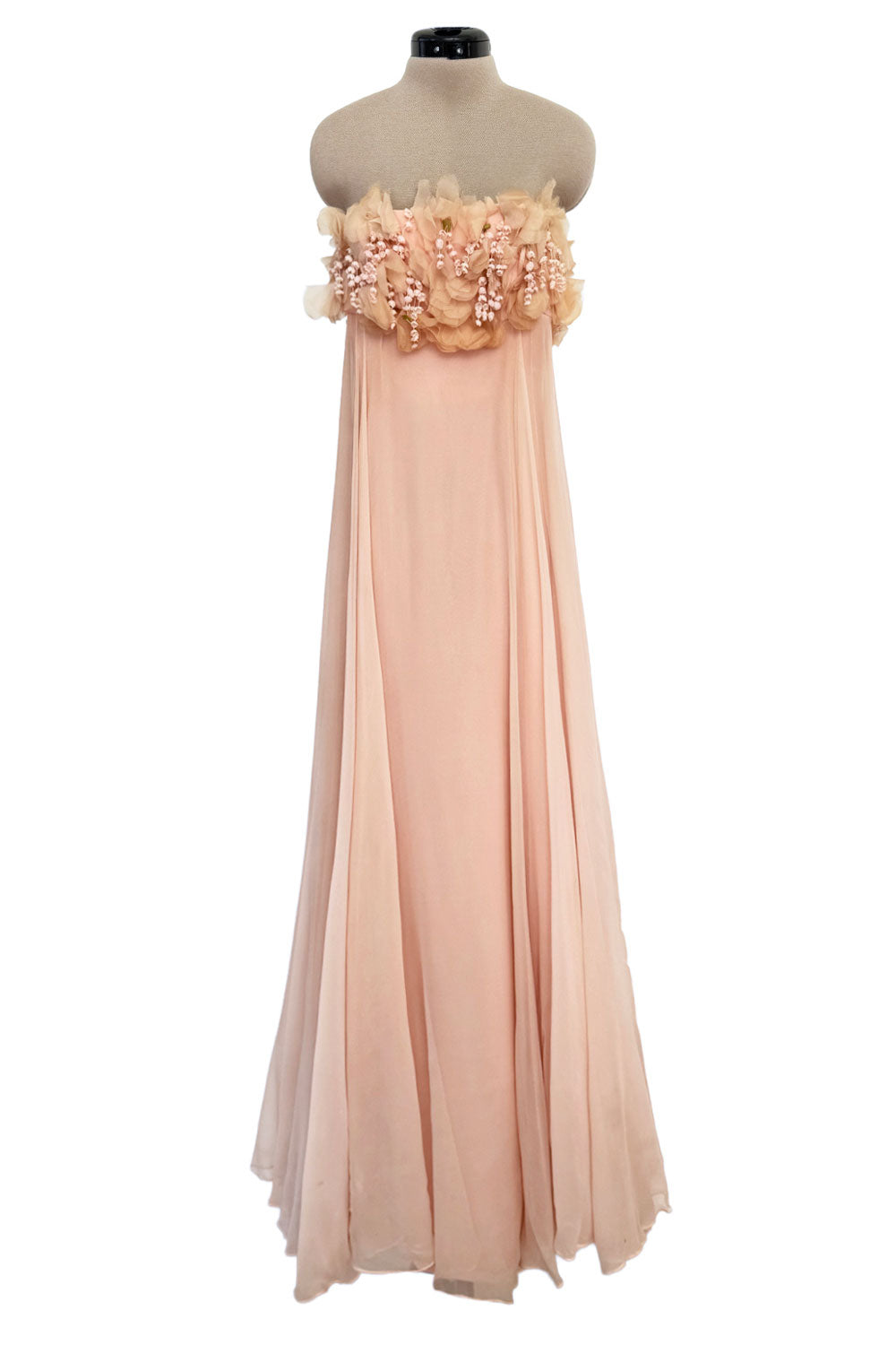 Prettiest 1960s Unlabeled Pale Pink Strapless Dress w Silk Chiffon & F –  Shrimpton Couture