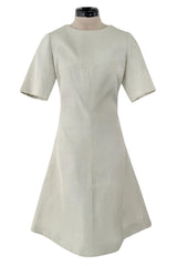Documented Spring 1969 Christian Dior by Marc Bohan Haute Couture Stiffened Silk A-Line Dress