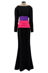 Spring 2002 / Fall 1984 Yves Saint Laurent Haute Couture Final Collection Black Silk Chiffon Dress