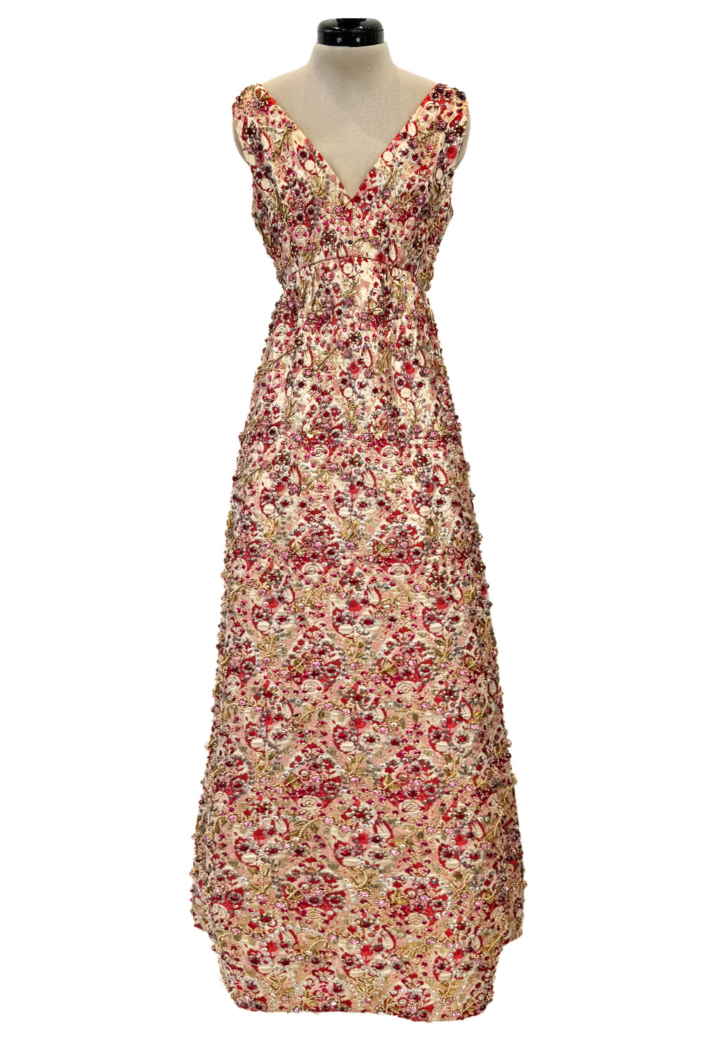 Prettiest Early 1960s Malcolm Starr by Elinor Simmons Hand Beaded Pale Yellow Silk Dress