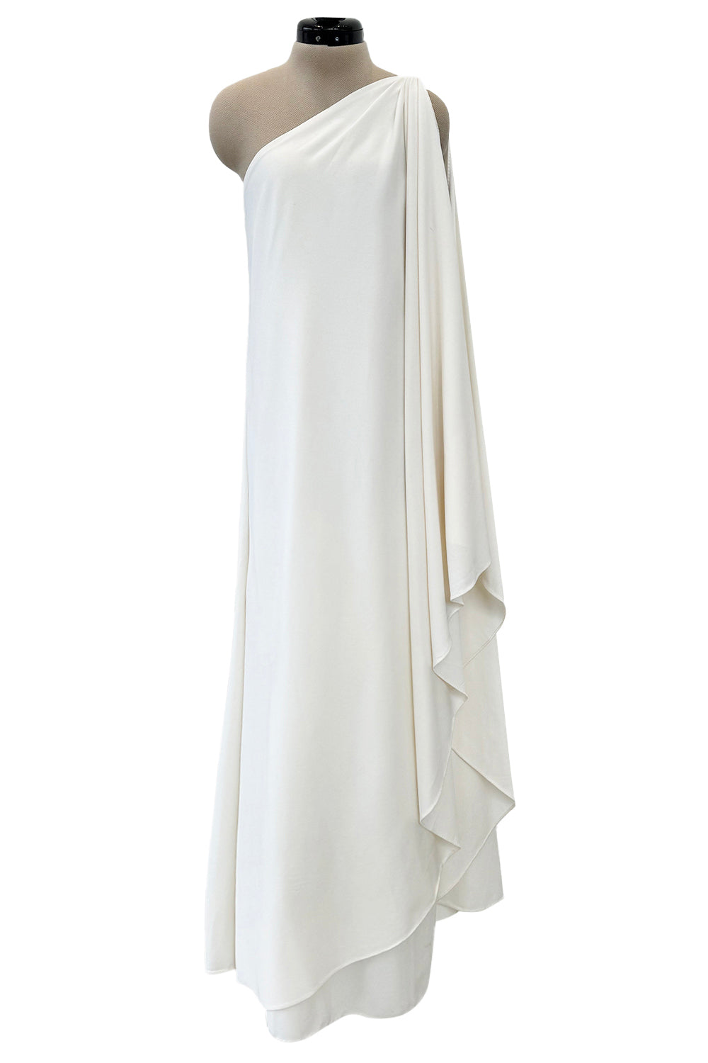 Most Wanted 1978 Halston Off White Ivory One Shoulder Draped Jersey Ma –  Shrimpton Couture