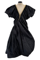 Important Fall 2009 Junya Watanabe Runway Look 29 Black Padded Nylon Dress w Gold Chain Detailing