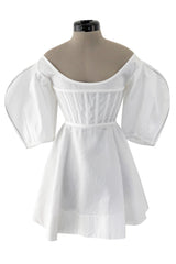 Rare Spring 2016 Celine by Pheobe Philo Runway Look 28White Cotton Boned Corset Top