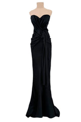 Important Spring 2008 Christian Dior by John Galliano Runway Look 53 Black Silk Strapless Dress