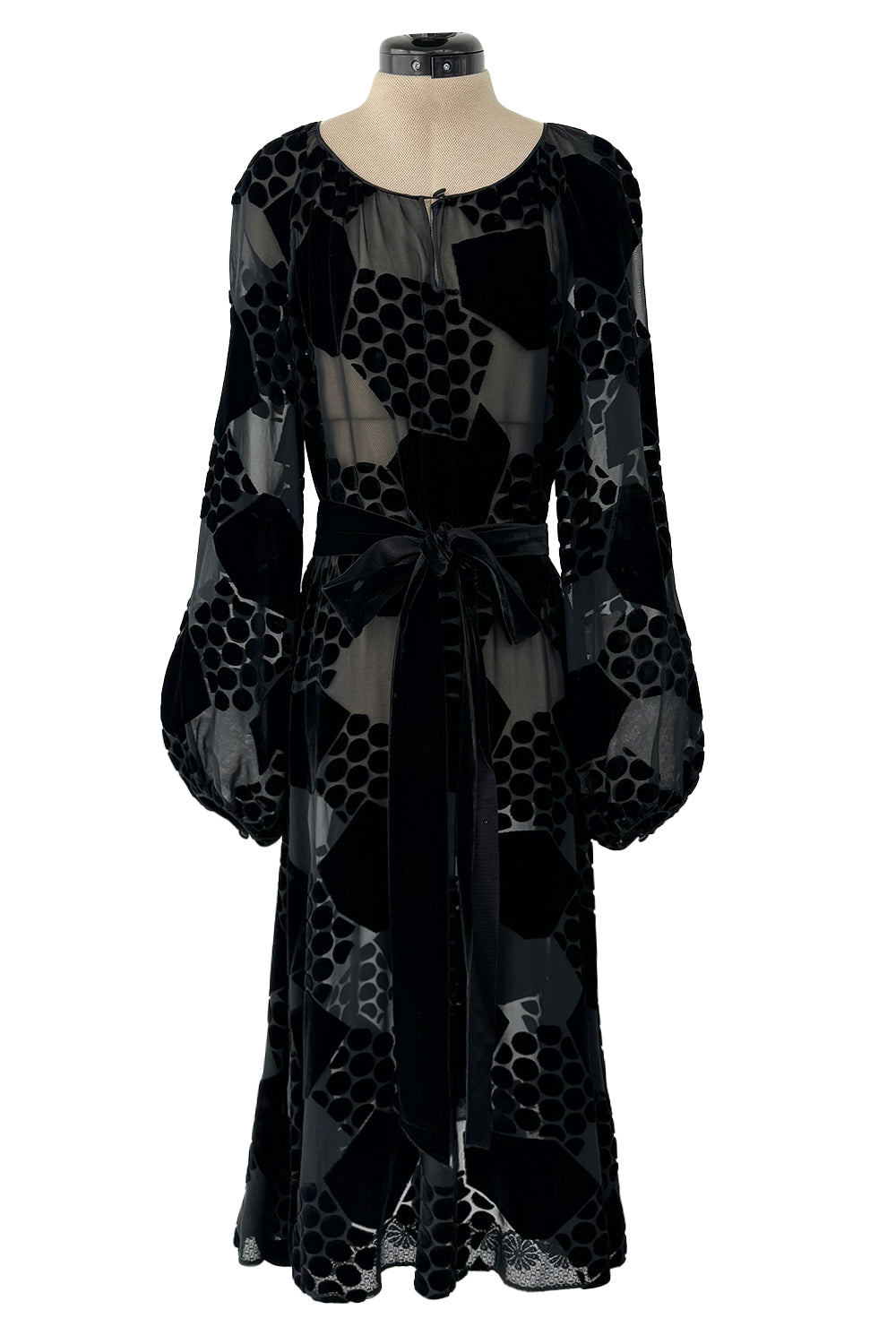 1970s Numbered Couture Silk Dior LBD