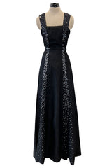 Incredible Cruise 2000 Chanel by Karl Lagerfeld Crinkle Textured Silk Dress w Sequin Detailing