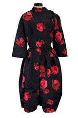 Iconic Fall 2005 Prada by Miucca Runway Look 45 Ad Campaign Rose Print Silk Dress