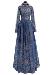 Phenomenal Fall 2013 Valentino by by Maria Grazia Chiuri & Pierpaolo Piccioli Runway Look 54 Dusty Blue Lace Dress