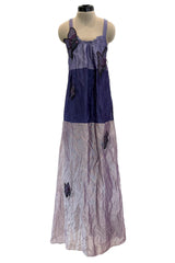 Prettiest Spring 2009 Emporio Armani Runway Finale Look 91 Purple Dress w Elaborately Beaded Butterfly Appliques