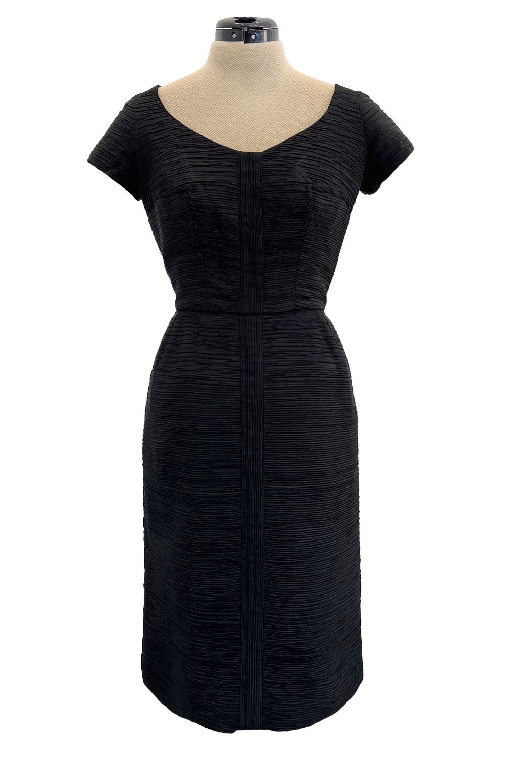 saks fifth avenue black dresses Rare 1950s Sophie Gimbel of Silk Ribbed Textur – Shrimpton Couture Feature_Backless