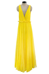 Look 47 Resort 2018 Christan Dior by Maria Grazia Chiuri Silk Chiffon Plunging Runway Dress