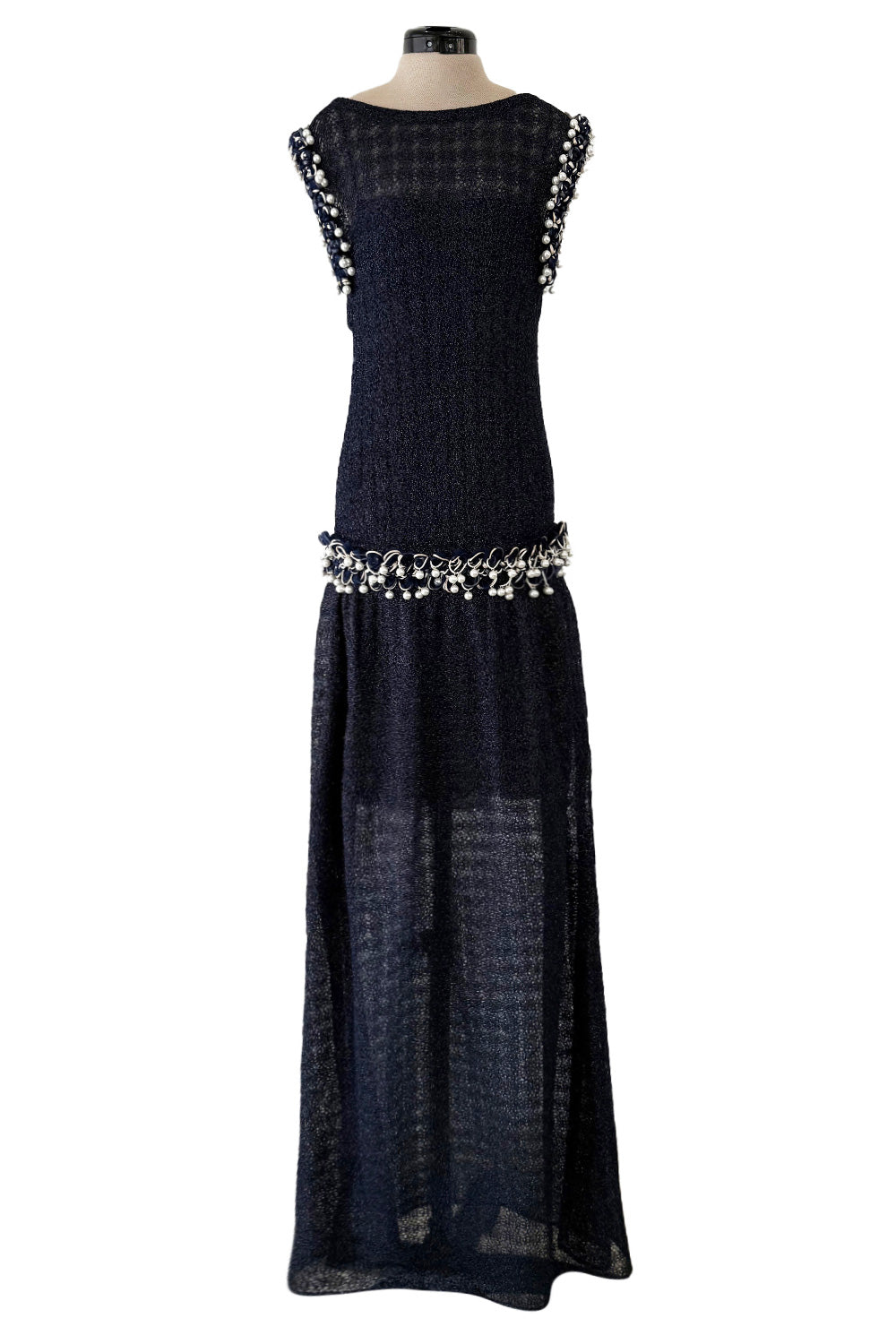 Phenomenal Fall 2010 Chanel by Karl Lagerfeld Deep Blue & Silver Metal Shrimpton Couture Phenomenal Fall 2010 Chanel by Karl Lagerfeld Deep Blue & Silver Metal Shrimpton Couture
