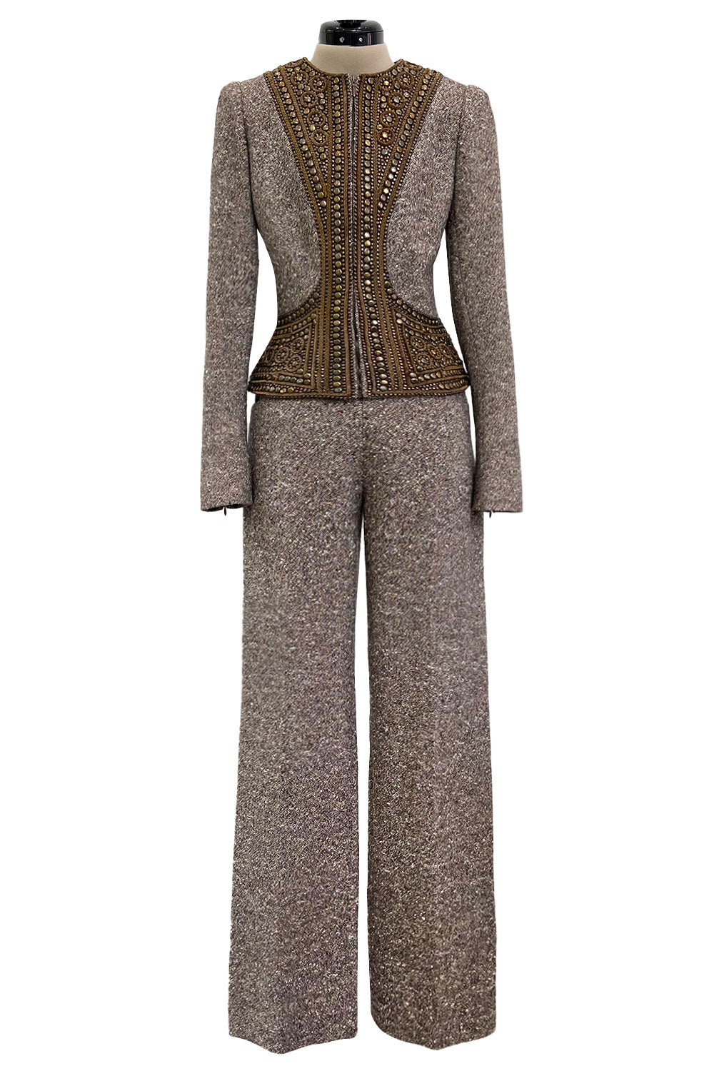 Documented & Rare Fall 2004 Alexander McQueen Tweed Pant Suit w