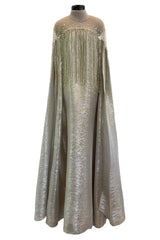 Dreamy Spring 2019 Oscar de la Renta by Laura Kim & Fernando Garcia Runway Look 57 Gold Silver Bead Caftan Dress