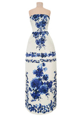 Valentino Fall 2013 by Maria Grazia Chiuri & Pierpaolo Piccioli Strapless Blue & White Dress