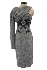 Rare Fall 2007 Christian Dior by John Galliano Runway Look 19 Beaded One Shoulder Dress