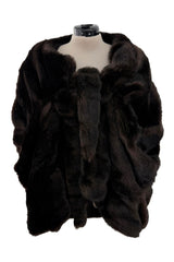 Rare Vivienne Westwood Fall 1993 'Anglomania' Collection Runway Look 36 Deep Brown Faux Fur Cape Jacket