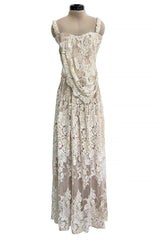 Outstanding Spring 1993 Giorgio Armani Runway Hand Beaded Sequin & Pearl Skirt & Corset Dress Set