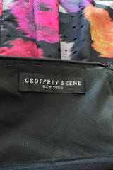 Stunning c 1990 Geoffrey Beene Strapless Sequin Bodice & Floral Silk Taffeta Dress w Shawl