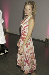 Spring 2004 Roberto Cavalli Long Version of Runway Look 23 Feather Light Silk Coral & Gold Print Dress