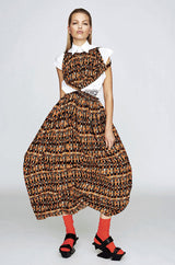 Spring 2017 Celine by Phoebe Philo Runway Look 4 Basket Weave Print Jersey Dress w Open Cut Outs