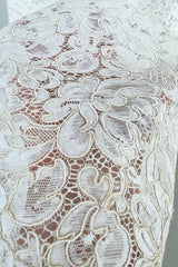 Heirloom Level Exquisite 1950s Handmade Couture White Lace Wedding Dress w a Matching Veil