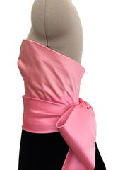 Gorgeous & Chic Fall 1984 Givenchy by Hubery de Givenchy Haute Couture Strapless Pink Silk & Black Velvet Dress