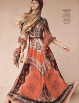 Spring 2020 Etro by Veronica Etro Runway Look 29 Printed Silk Chiffon Dress w Beaded & Embroidered Bodice