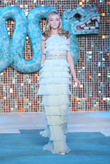 Spectacular Cruise 2009 Christian Dior by John Galliano Soft Pastel Blue-Green Ruffle Dress w Beading