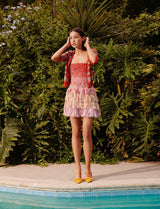 Spring 2019 Esteban Cortazar Runway Strapless Intricately Beaded & Woven Dress w Fringe Skirt