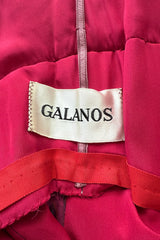 Exquisite 1965-66 James Galanos Couture Heavily Hand Beaded & Sequined Silk Print Dress