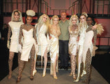 Exceptionally Rare Fall 2001 Thierry Mugler Runway Golden Taupe Silk Dress w Horsehair Collar