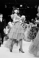 Exceptional & Important Spring 1980 Yves Saint Laurent Runway Red & White Print Silk Organza Dress