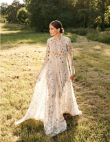 Spectacular Spring 2017 Valentino by Pierpaolo Piccioli Runway Look 52 Zandra Rhodes Print White Silk Chiffon Dress