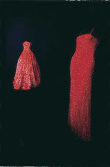 Stunning Fall 1998-99 Giorgio Armani Red Beaded & Sequin Long Skirt & Wrap Top Dress Set