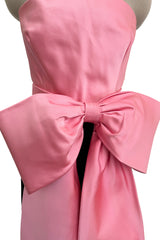 Gorgeous & Chic Fall 1984 Givenchy by Hubery de Givenchy Haute Couture Strapless Pink Silk & Black Velvet Dress