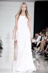 Romantic Spring 2014 Ralph Lauren Runway Purple Label White Floral & Bead Dress