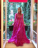 Spring 2018 Valentino by Pierpaolo Piccioli Pink Silk Dress w Rhinestones & Metallic Silver Appliques