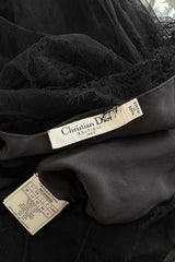 Prettiest Fall 2006 Christian Dior by John Galliano Black Silk & Net Dress w Beaded Detail