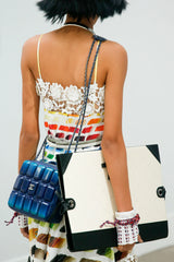 Hugely Documented Spring 2014 Chanel by Karl Lagerfeld Rainbow Print & Lace Runway Dress