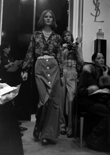 Outstanding Spring 1974 Yves Saint Laurent Floral Print Silk Chiffon Top & Skirt Set