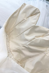 1993 Dolce & Gabbana Three Piece White Silk & Tulle Wedding Dress Overskirt & Veil Full Set