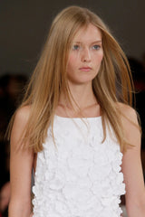 Romantic Spring 2014 Ralph Lauren Runway Purple Label White Floral & Bead Dress