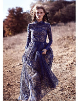 Phenomenal Fall 2013 Valentino by by Maria Grazia Chiuri & Pierpaolo Piccioli Runway Look 54 Dusty Blue Lace Dress