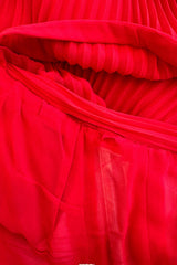 Incredible 1973 Hubert de Givenchy Haute Couture Red Sillk Crepe Chiffon Pleated Dress