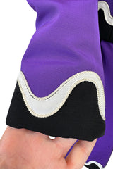 Spring 1980 Yves Saint Laurent & Ad Campaign Runway Purple Dress & Jacket Set w B&W Detailing