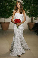 Spring 2008 Oscar De La Renta Black Embroidered Beaded Ribbon Work Floral Silk Organza Dress